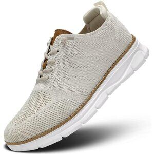 ⚡Men's X1-Beige Mesh Oxfords Lace-Up Lightweight Casual Walking Driving Sneakers